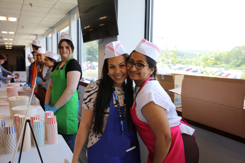 ARKA employees participating in an ice cream fundraiser