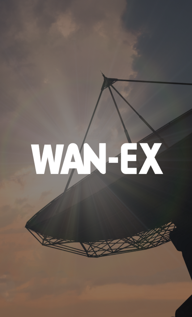 WAN-EX logo over ground station image