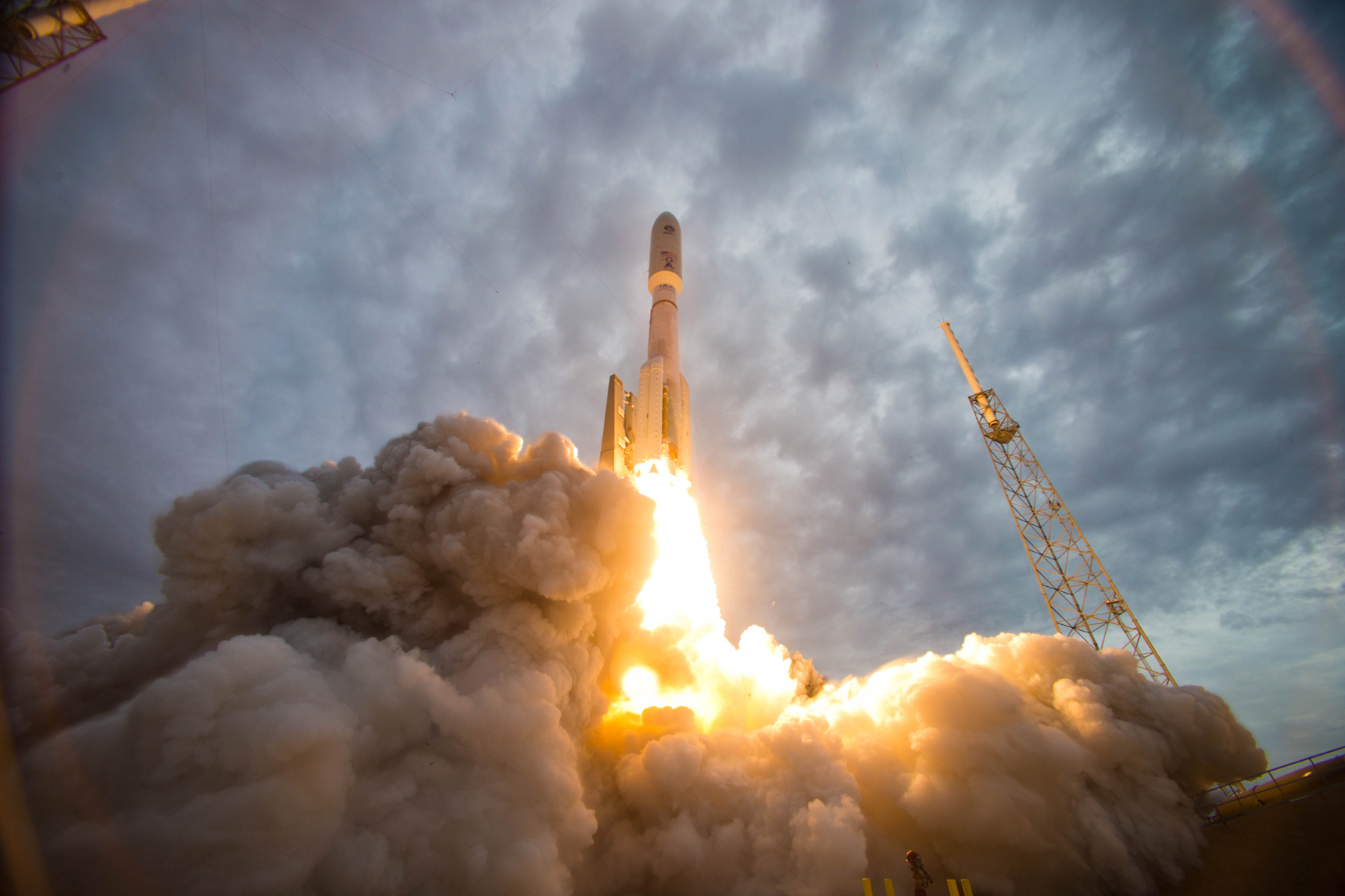 rocket launching into space